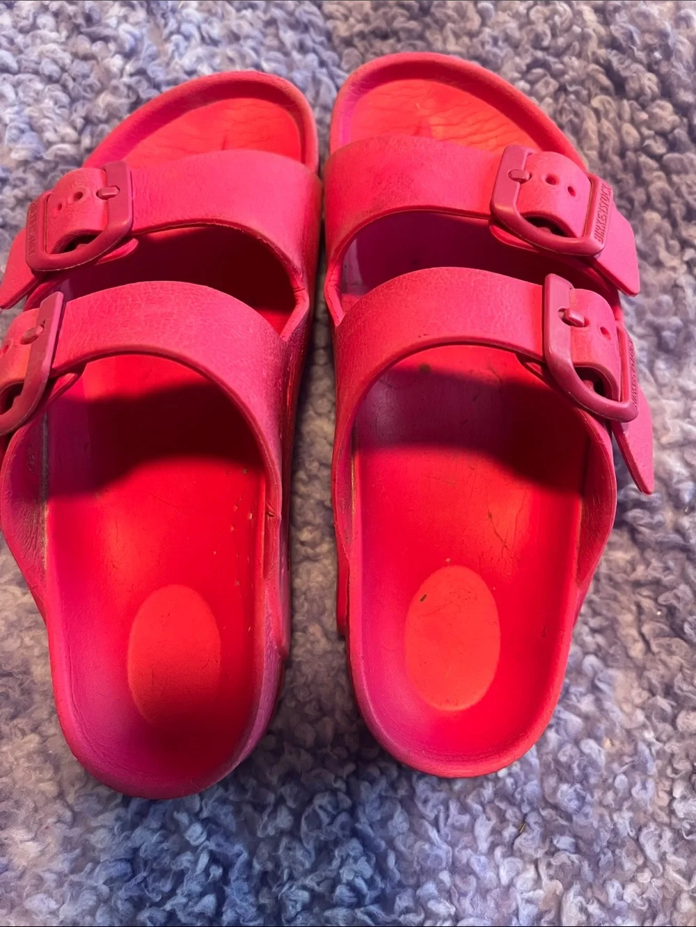 Birkenstock Kids Hot Pink Double-Buckle Slides